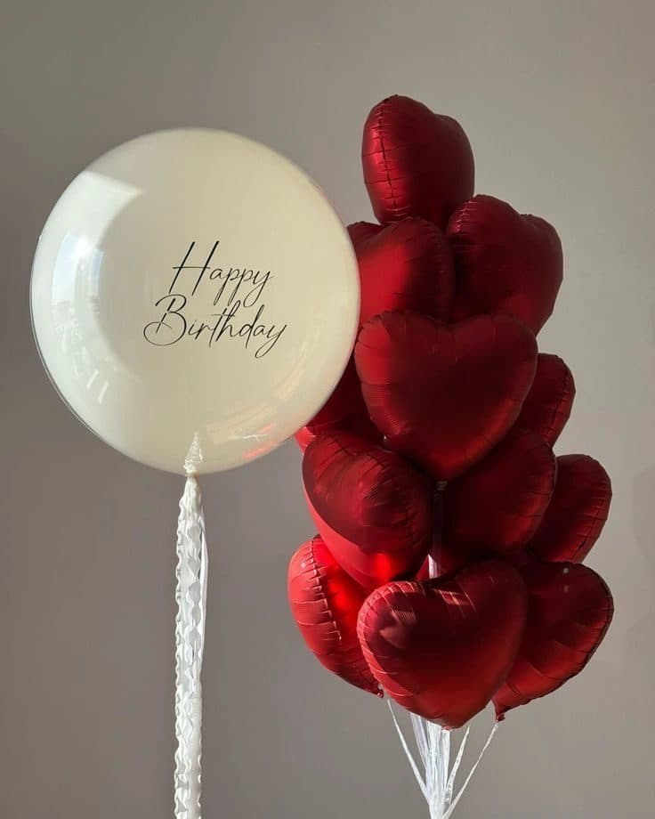 red blue  balloons