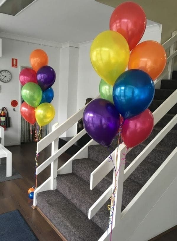 Rainbow Helium Balloon Bunch